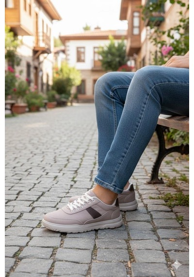 Fort 0226 Dks Keten Rahat Hafif Sneaker Erkek Ayakkabı Bej
