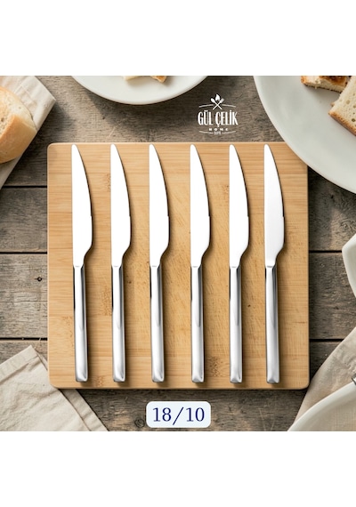 Sade 12'li Yemek Bıçak Takımı 18/10 Kalite Çelik