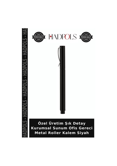 Özel Üretim Şık Detay Kurumsal Sunum Ofis Gereci Metal Roller Kalem Siyah