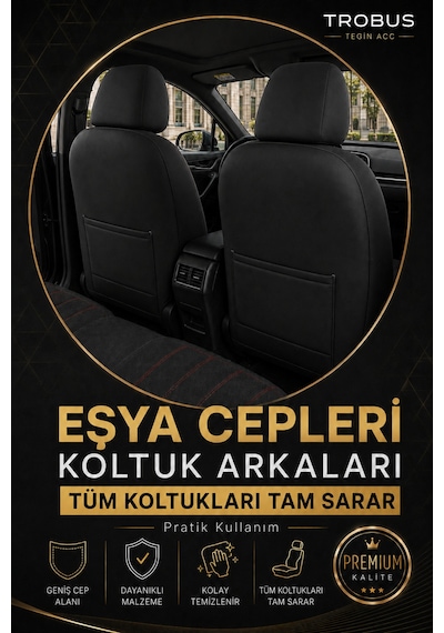 Ford Fiesta Hachback 2009-2012 Aracınıza Uyumlu Kırmızı Başak Serisi Tay Tüyü Koltuk Kılıfı Kırmızı