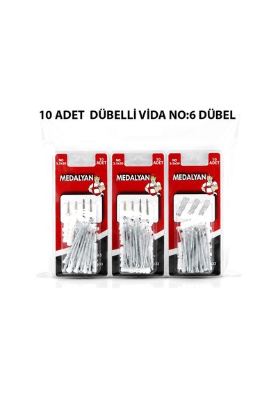 Medalyan Dl-33 Dübelli Vida - 3.5x50 Mm 10 Adet- 12'li Paket