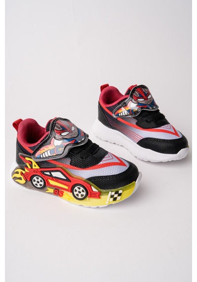 Muggo Car Cırtlı Arabalı Ve Işıklı Günlük Çocuk Sneaker Spor Ayakkabı Kırmızı