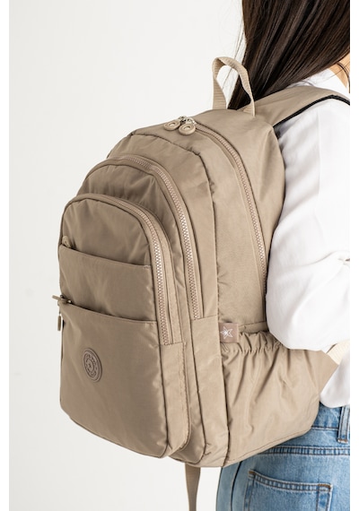 Su Geçirmez Kumaş Mega Unisex Okul Çanta Açık Vizon