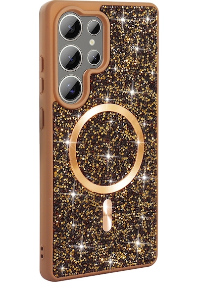 Nihcase Samsung Uyumlu Galaxy S25 Ultra Kılıf Glitter Mozaik Magsafeli Taşlı Pırlanta Kapak