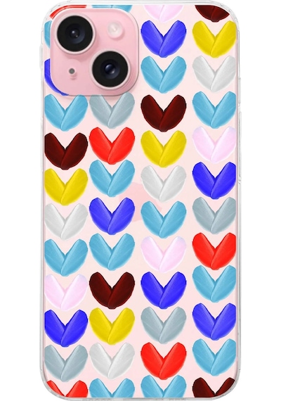 Apple Uyumlu iPhone 15 İle 1mm Slim Fit Water Color 1 Baskılı Şeffaf Kılıf