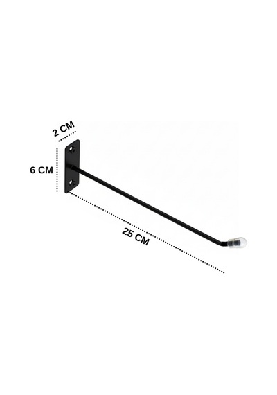 Duvara Monte Kanca Koruma Kauçuklu Siyah 25 Cm Deluxe Raf Askısı Suntaya Monte 45 Adet Siyah