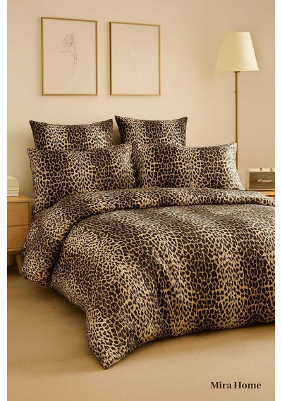 Çift Kişilik Pamuklu Nevresim Takımı Wild Leopard - Seçenek: 45 Çok Renkli