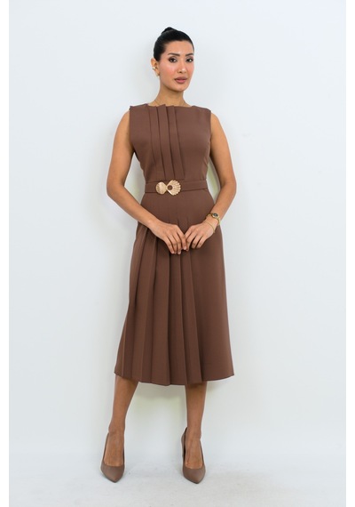 Dorne Moda Pileli Kemer Detaylı Midi Elbise - Düğün - Mezuniyet - Ofis Şıklığı Kahverengi Kahverengi Dorne Moda Pileli Kemer Detaylı Midi Elbise - Düğün - Mezuniyet - Ofis Şıklığı Kahverengi Kahverengi