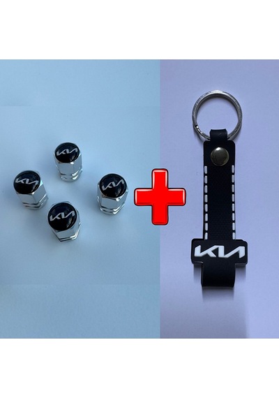 Kia Ceres İle Uyumlu Logolu Alüminyum Sibop Kapağı Ve Silikon Anahtarlık