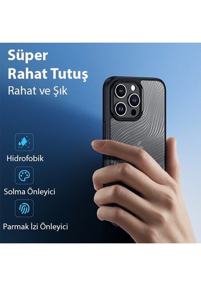 Dux Ducis Apple Uyumlu iPhone 15 Pro Max Aimo Premium Buzlu Sert Pc-tpu Kılıf