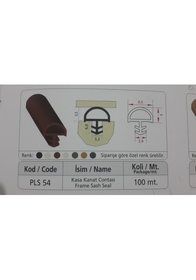 5 m Kapı Fitili-Plastik Kasa Kanat Contası Plastic Frame Sash Seals