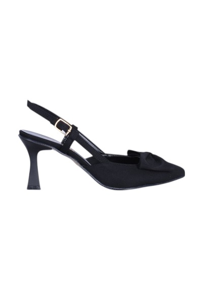 Tahir 2802 7cm Slingback Topuklu Ayakkabı siyah