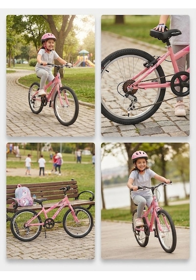 Salcano Excel 20 Girl V Fren 6 Vites 20 Jant Çocuk Bisikleti Pudra Pembe - Pembe