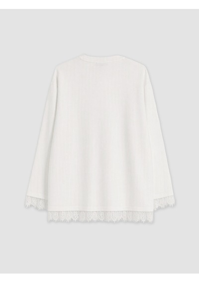 Lcw Modest Beyaz Soft Touch Kadın Sweatshirt Tunik