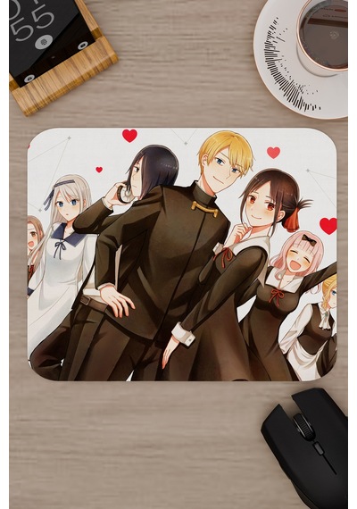 Kaguya Sama Anime V4 - 22x18 Gaming Kauçuk Kaymaz Taban Mouse Pad Fare Altlığı