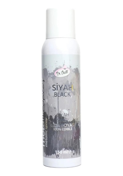 Siyah Metalik Sprey Gıda Boyası 150 Ml