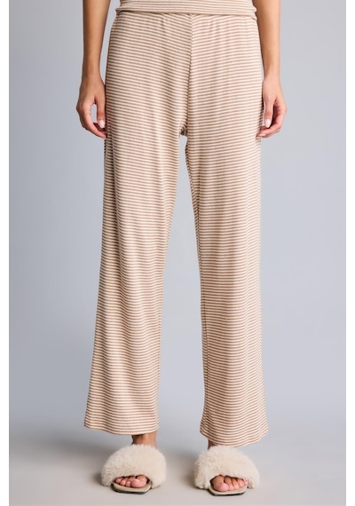 Defacto Regular Fit Çizgili Düğmeli Kısa Kollu 2li Pijama Takımı F9838ax26aubg402 Bej-bg402