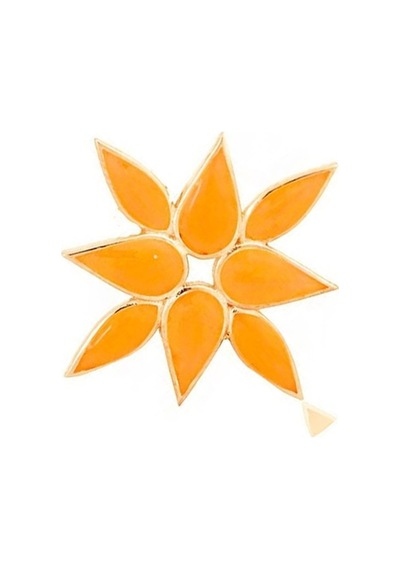 Masaliko Leon Lotus Gümüş Küpe - 925 Ayar Gümüş, Şık Mineli Tek Küpe Altın