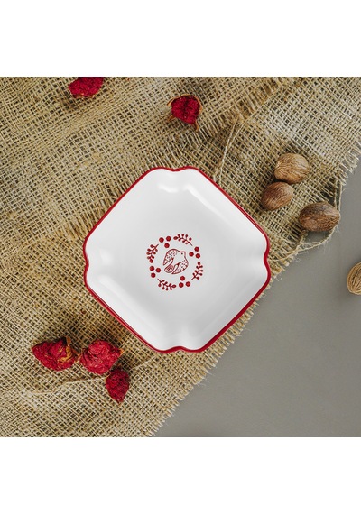 Aryıldız Red Bird Köşeli Tabak 10 Cm Çok Renkli