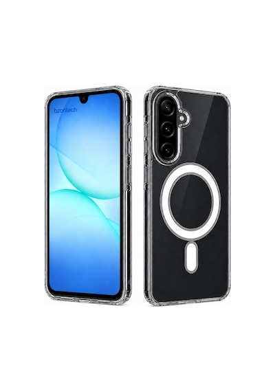 Samsung Galaxy A17 Uyumlu Yumuşak Magsafe Kablosuz Şarj Destekli Şeffaf Kılıf Kamera İçin Yükseltilmiş Çerçeve