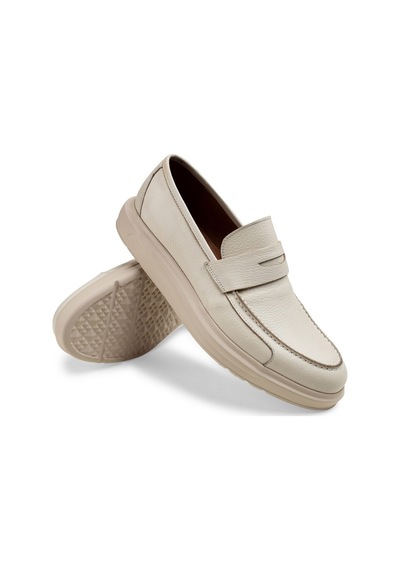 Deery Hakiki Deri Bej Rengi Comfort Erkek Loafer Bej (492271242) Bej