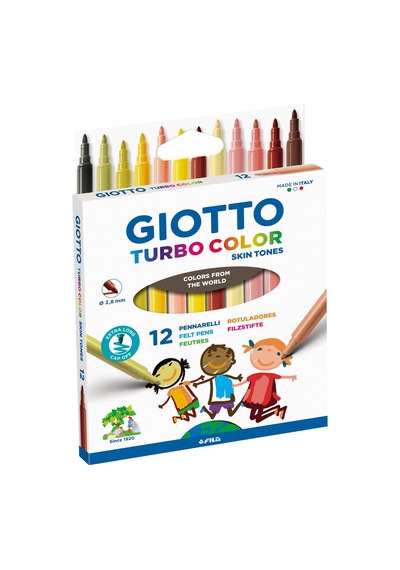 Gıotto Turbocolor Keçeli Kalemler, İnce Uçlu, 2,8 Mm, 12 Ten Rengi, Çocuklar, Partiler Ve Okullar İçin İdeal 124-Pembe