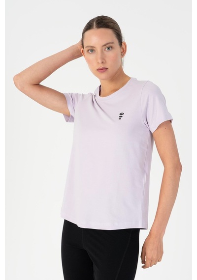 Maraton Regular Kadın Bisiklet Yaka Mor- T-shirt Mor-