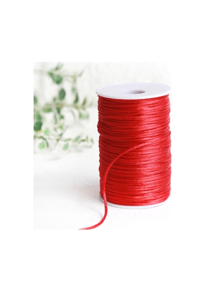 Kırmızı floş ip (sıçan kuyruğu), 2 mm  5 metre Kırmızı