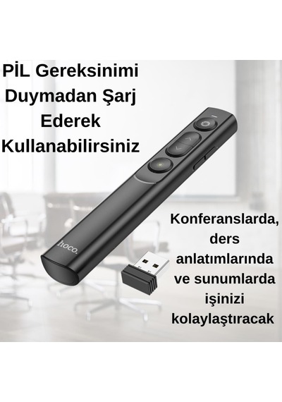 Polham 100 M Mesafeli Şarjlı Kırmızı Lazerli Sunum Kumandası