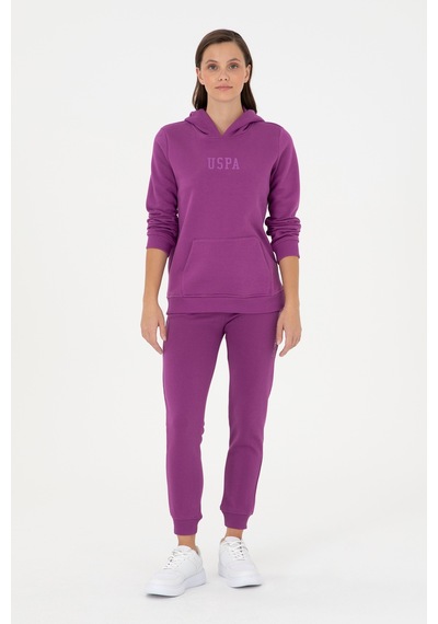 U.S. Polo Assn. Kadın Menekşe Basic Kapüşonlu Sweatshirt 50289536-VR037