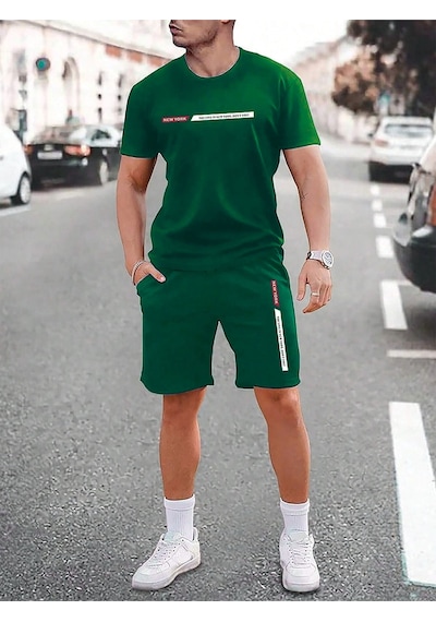 Newyork Çizgi T-shirt Şort - Yeşil Alt Üst Kombin Şort Tişört Takım Baskılı Oversize Bisiklet Yaka Yeşil Newyork Çizgi T-shirt Şort - Yeşil Alt Üst Kombin Şort Tişört Takım Baskılı Oversize Bisiklet Yaka Yeşil