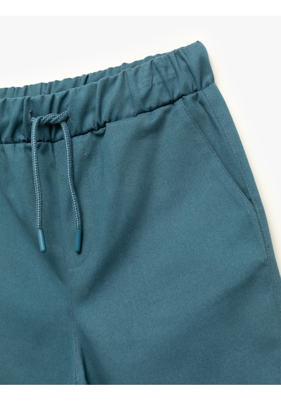 Koton Pamuklu Beli Bağcıklı Cepli Basic Şort Mavi 5skb40207tw Mavi