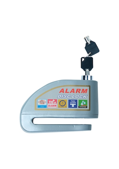 Gp Kompozit Dsk004 Universal Alarmlı Motosiklet Disk Kilidi Gri
