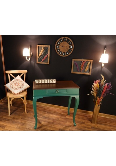 Wooding 80 Cm Çekmeceli Masif Yeşil Ceviz Dresuar (548587068) Yeşil