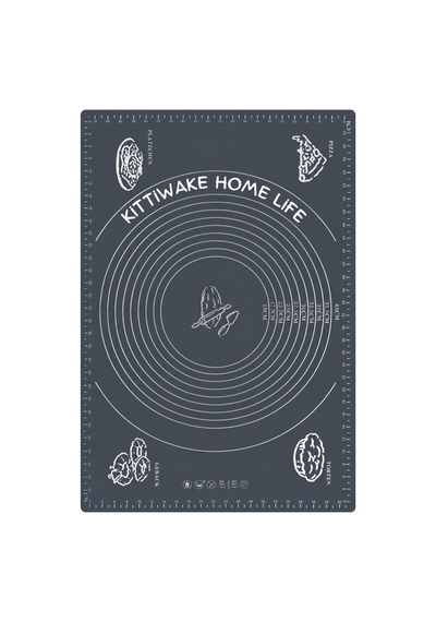 2 Li Gri Silikon Hamur Açma Matı 45x65 Cm Ve Ahşap Saplı Silindir Hamur Açıcı 19 Cm Diğer