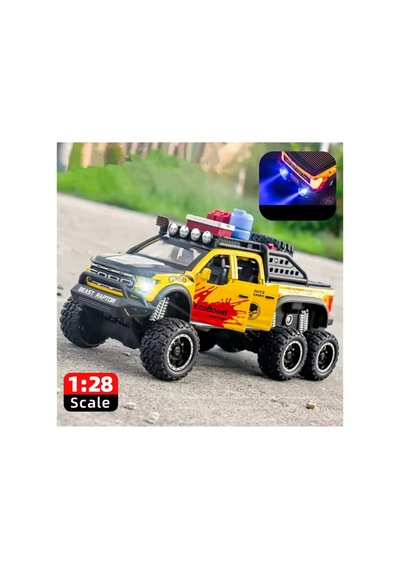 Ford Raptor F150 1:28 Diecast Metal Pikap Egzoz Dumanlı Model 21.5 Cm Uzunluk Karışık