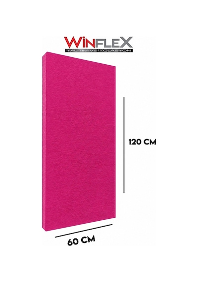 Akustik Kumaş Kaplı Panel-60x120cm Fuşya