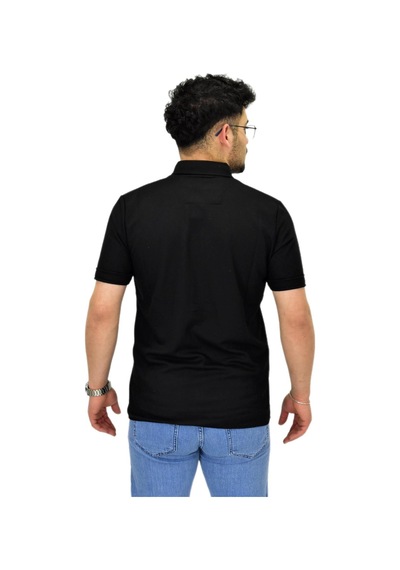 Erkek Büyük Beden Gömlek Yaka Düğmeli Tişört Bgl-st04525 Siyah