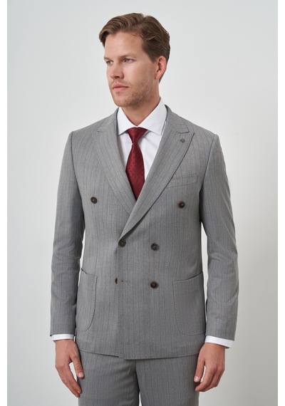 Morven Erkek Gri Poliviskon Trend Kruvaze Çizgili Desen Slim Fit Sivri Yaka Takım Elbise 25ms001020100 Gri Morven Erkek Gri Poliviskon Trend Kruvaze Çizgili Desen Slim Fit Sivri Yaka Takım Elbise 25ms001020100 Gri