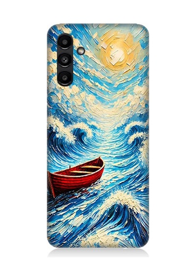 Samsung Galaxy A13 Uyumlu Fırtınada Kırmızı Sandal Desenli Silikon Kılıf Çok Renkli