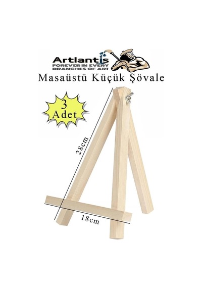 Artlantis Küçük Akrobat Şövale Masaüstü 3 Adet Mini Katlanabilir Tuval Çerçeve Fotoğraf Sövale Ressam Sehbas