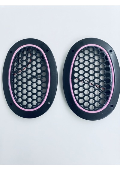 Oval Pembe Neon Ledli Hoparlör Kapağı