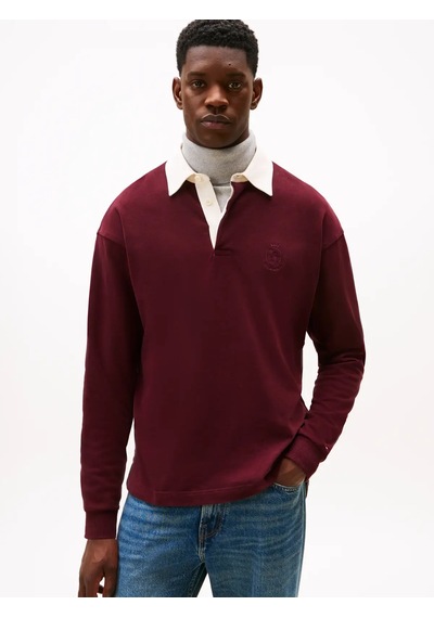 Tommy Hilfiger Peached Crest Solıd, Xıh Bordo Erkek Sweatshirt
