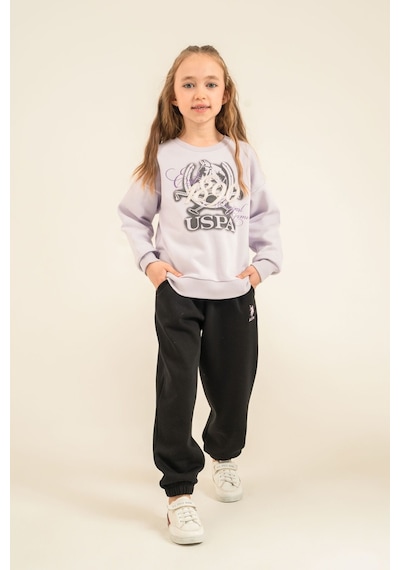 U.S. Polo Assn. Kız Çocuk Nakışlı Mor Uzun Kol Eşofman Takımı Us2713-c-v1 Us2713-c-v1