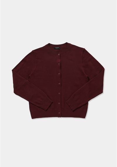 Colin's Colins Slim Fit Yuvarlak Yaka Düz Kadın Bordo Hırka Cl1076473 Q1.v2 Bur Burgundy