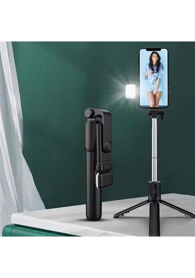 Kendiliğinden Led Işıklı Kumandalı Uzayabilen Selfie Çubuğu, Masa Üstü Tripod