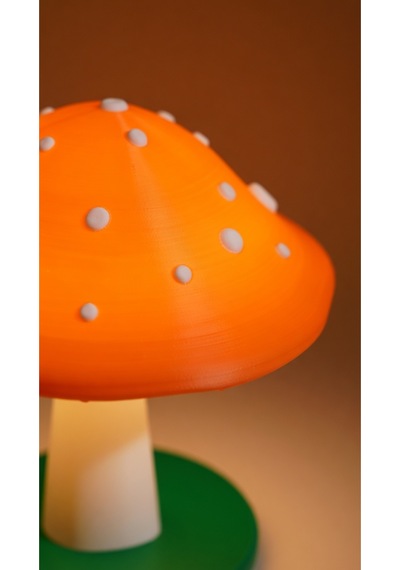 Dekoratif Mantar Gece Lambası - 3d Tasarım Estetik Oda Dekoru - Hediyelik Masa Lambası Mood Light Turuncu