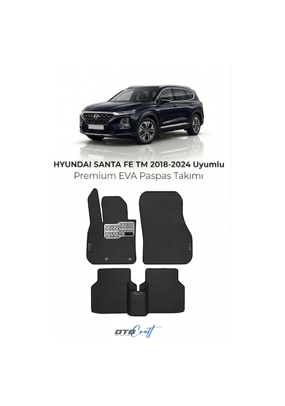 Hyundai Santa Fe Tm 2018-2024 Araca Özel 3d Havuzlu Eva Paspas Tam Set 5 Parça