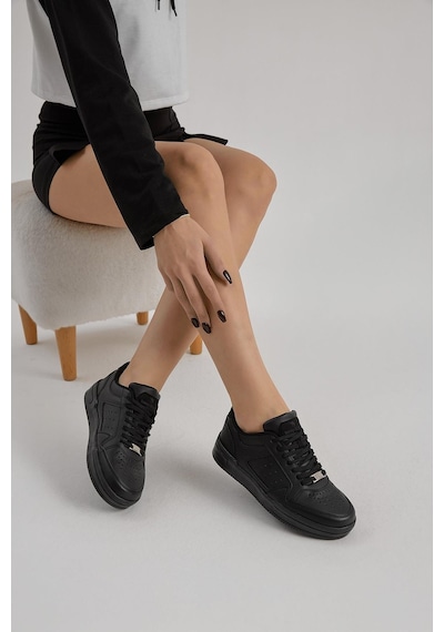 Tonny Black Poli Taban Bağcıklı Günlük Unisex Siyah Spor Ayakkabı Tba240 Siyah