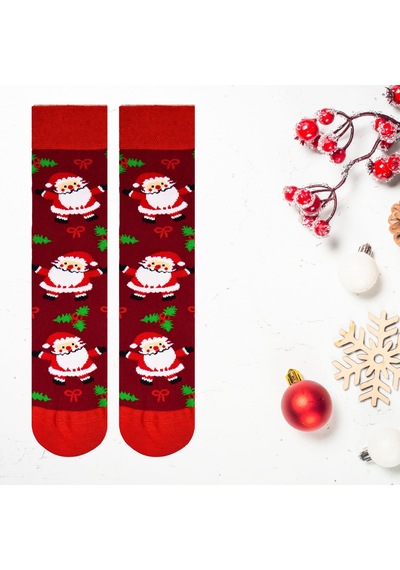 Carnaval Socks Noel Baba Yılbaşı Desenli Kırmızı Renkli Unisex Soket Çorap 2000386